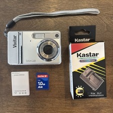 Vivitar Digital Camera Vivicam 5340s 5.0MP Silver w/Battery, Charger  SD Card