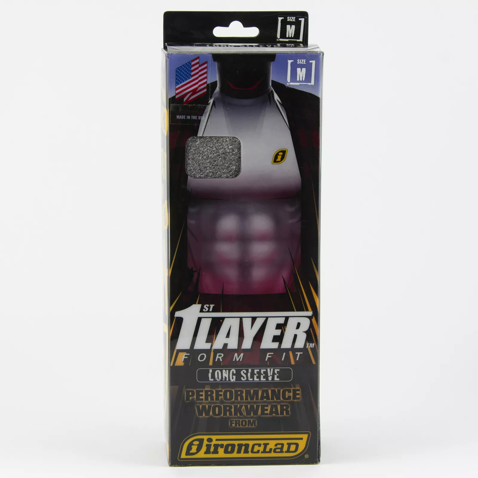 Облегающая мужская рубашка с длинным рукавом Ironclad Mens 1st Layer серого цвета, M