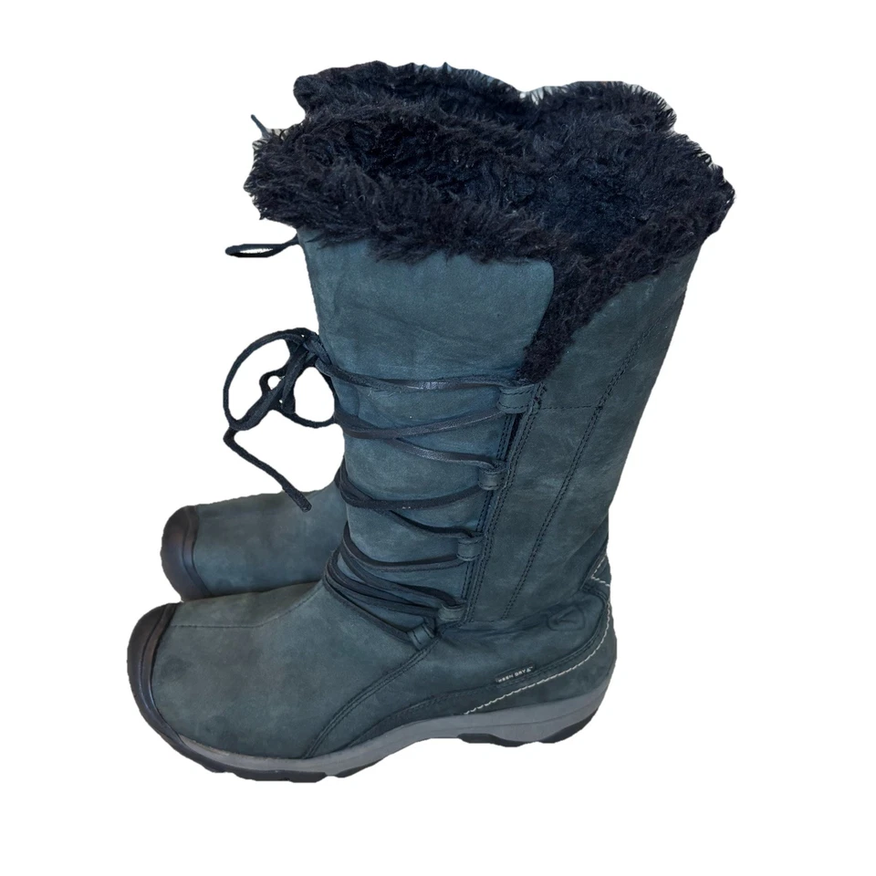 Botas de invierno Keen Dry & Warm gris azul con cordones aisladas impermeables para mujer 7,5 Foto 4 de 4