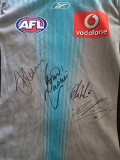 Port Adelaide Power Original Afl Football Retro Jersey Signed By 4 Captains Boak