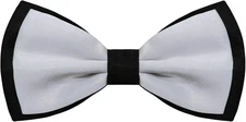 Bow Ties for Men, Bowties Men Adjustable Men's Pre-tied Bow Black Buttom/ White