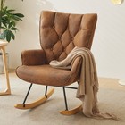 Rocking Chair Nursery, Upholstered Glider Rocker with High