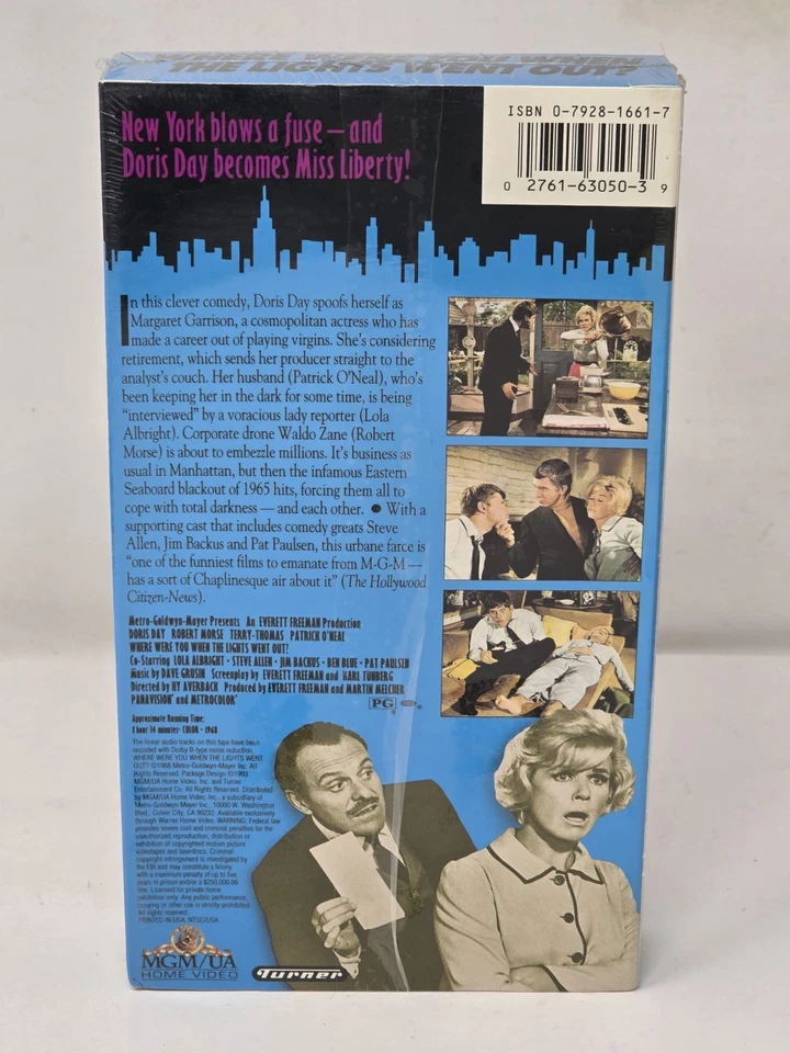 Where Were You When the Lights Went Out? (VHS, 1993) 1968 Comedy Doris Day - NEW - Image 2 of 4
