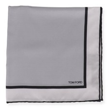 Tom Ford Mens Silver Pocket Square MSRP 190