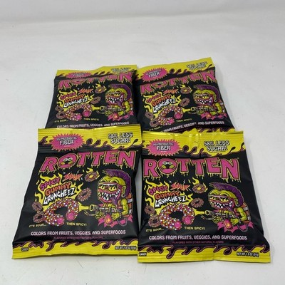 ROTTEN Spicy Sour Gummy Cruncheez 1.8oz Bags 4-Pack (Multicolor)