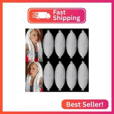 White Marley Twist Braiding Hair 8 Packs Springy Afro Twist Hair 10 Inch Pre-Sep