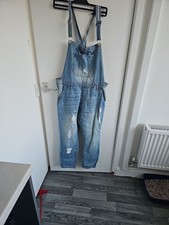 AMCO Denim Distressed 'Boyfriend' Dungarees - UK 14 271