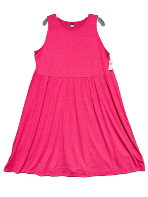 Old Navy Babydoll Dress 2X Plus Pink Barbiecore Dopamine Dressing Casual Chic