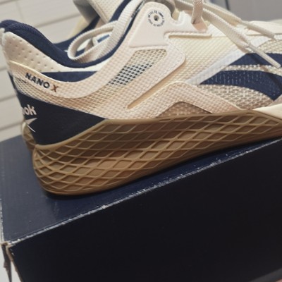 Reebok Nano X Men’s “Chalk/Vector Navy/Sepia” Cross Training GW6016 Sz 8.5 Reebok Nano X GW6016 Chalk Vector Navy Sepia Flexweave Men main image 2