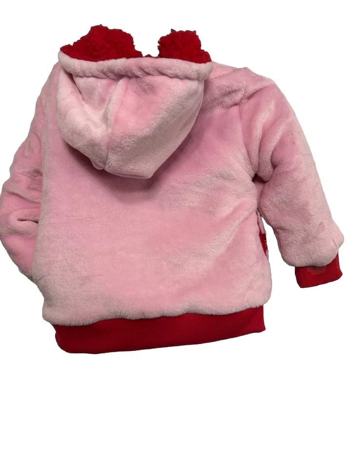NUEVO CON ETIQUETAS Disney Jr. Minnie Mouse Rosa Felpa Sudadera con Capucha Chaqueta Sherpa Costco Niña Talla 7 Foto 3 de 4