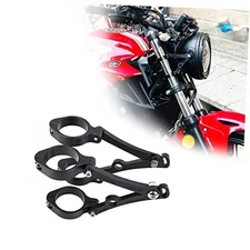 Motorcycle Headlight Bracket 51-mm Black Headlamp CNC Fork Tube Side Mount 54