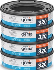 Diaper Genie Essentials 4 Pack Refills Unscented 320 Count Odor Control Bags