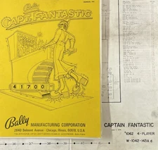 Bally Captain Fantastic Pinball Machine Game Manual Schematics Capt. ORIGINAL