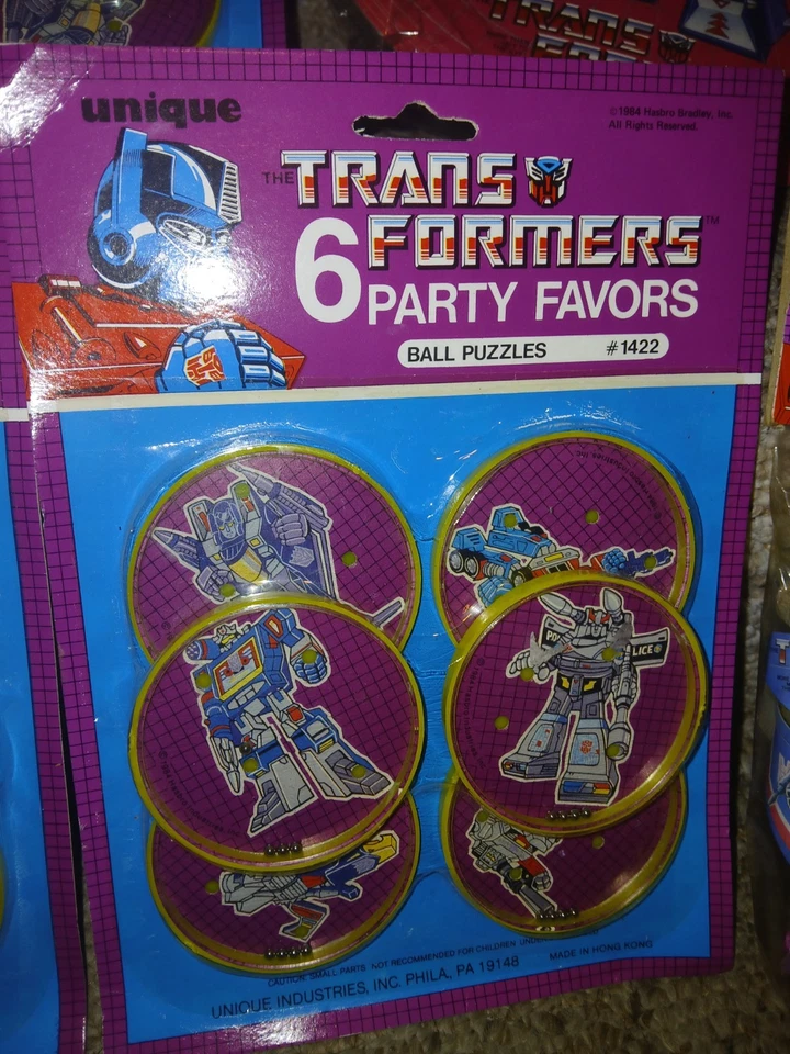 1984 Transformers G1 Ball Puzzle Game 6 PACK Party Favors NOS & Hats & Blowouts - Изображение 3 из 4