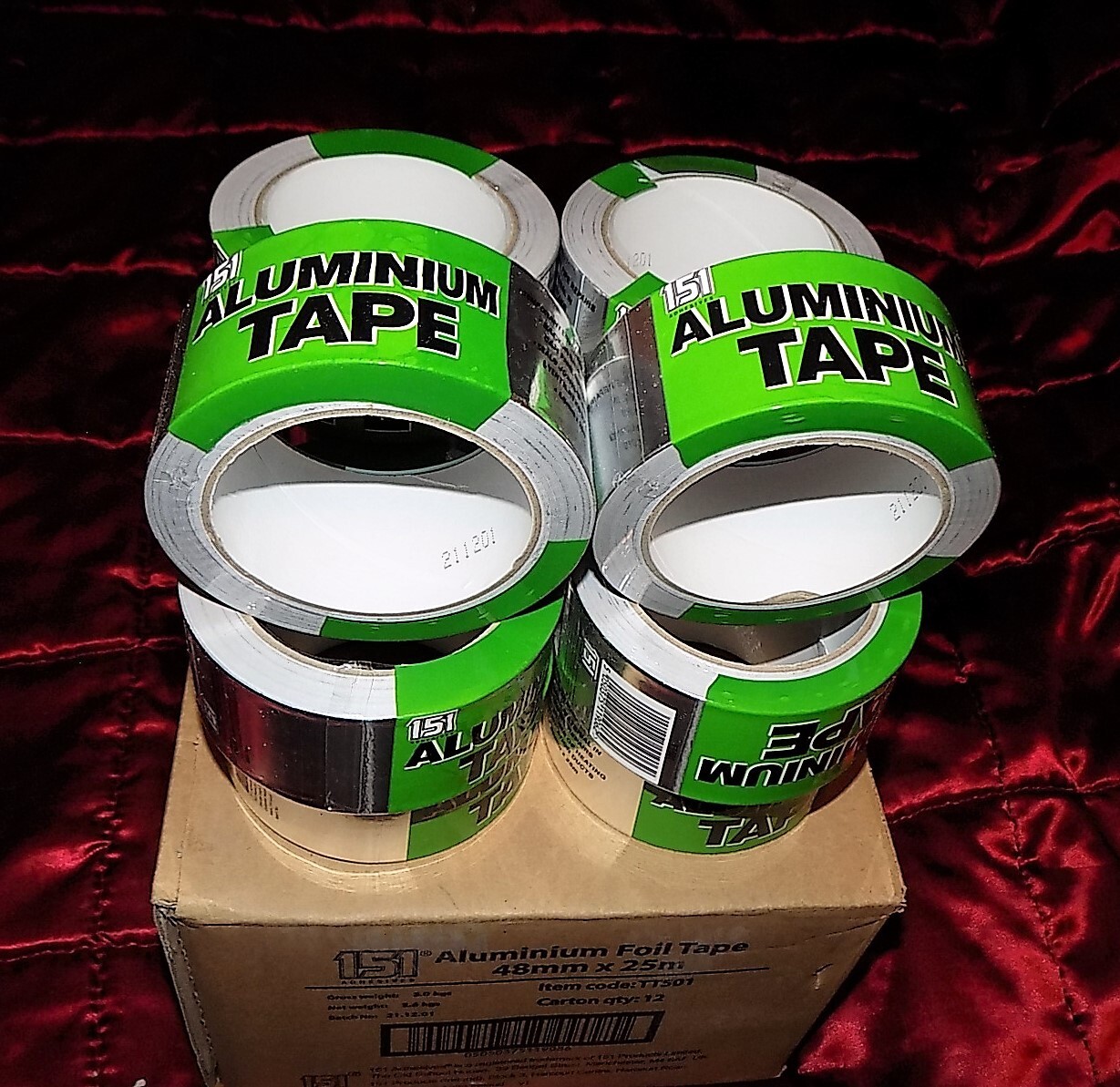 Aluminium Foil Tape Exhaust, Heating &Ventilation Repair 48mm x 25m  x12 rolls