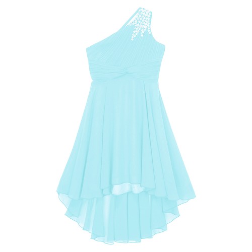 Niños Niñas Vestido Formal Noche Brillante Vestido de Baile Dobladillo Alto-Bajo Solero Fiesta - Imagen 57 de 79