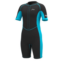 Kids Shorty Wetsuit Size 10 Black Turquoise Neoprene Nylon 2MM Guardian Youth