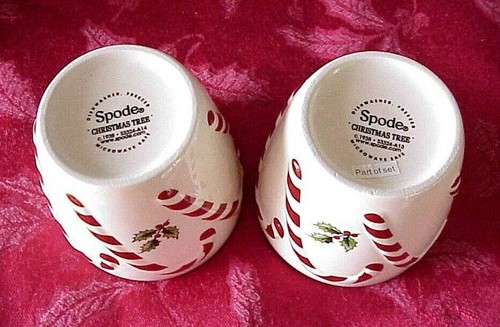 Spode Christmas Candy Cane Votive Candle Holders (2) Box Embossed Peppermint - Picture 4 of 8