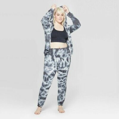 Colsie- Women's Lounge Pajama Hoodie Top Dark Navy Tie Dye 2X New  Free Ship