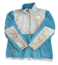 The North Face Girl  s Gray And Blue Full Zip Denali Fleece Jacket Size XL