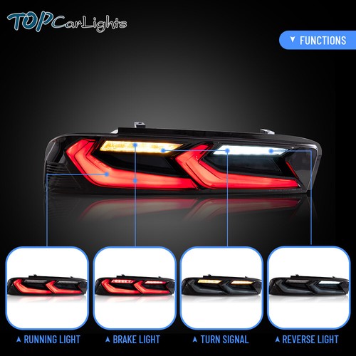 VLAND LED Headlights + Smoked Tail Lights For Chevrolet Chevy Camaro 2016-2018 - Foto 13 di 22