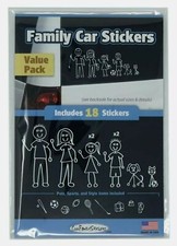 Family Car Stickers- Black White Family Car Stickers- Black White