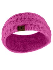 C.C Ribbed Headband Soft Stretch Winter Warm Cable Knit Fuzzy Lined Ear Warmer