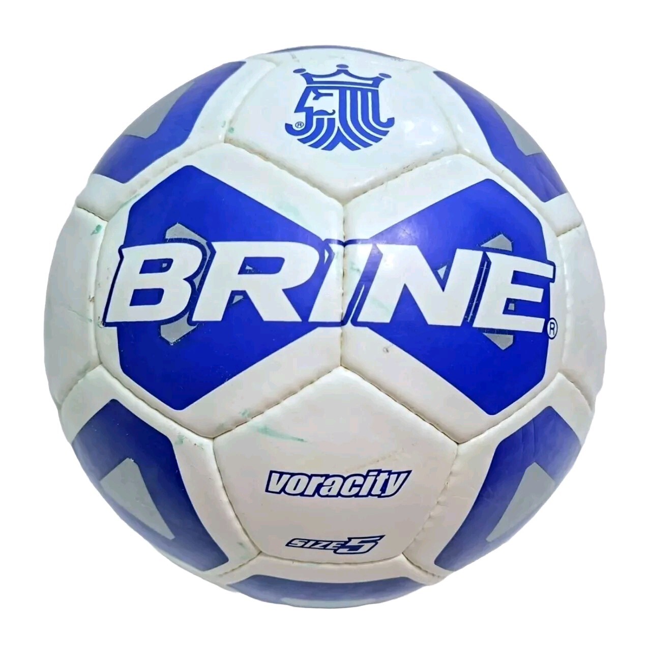 Brine Voracity NFHS Match Soccer Ball Blue White Size 5