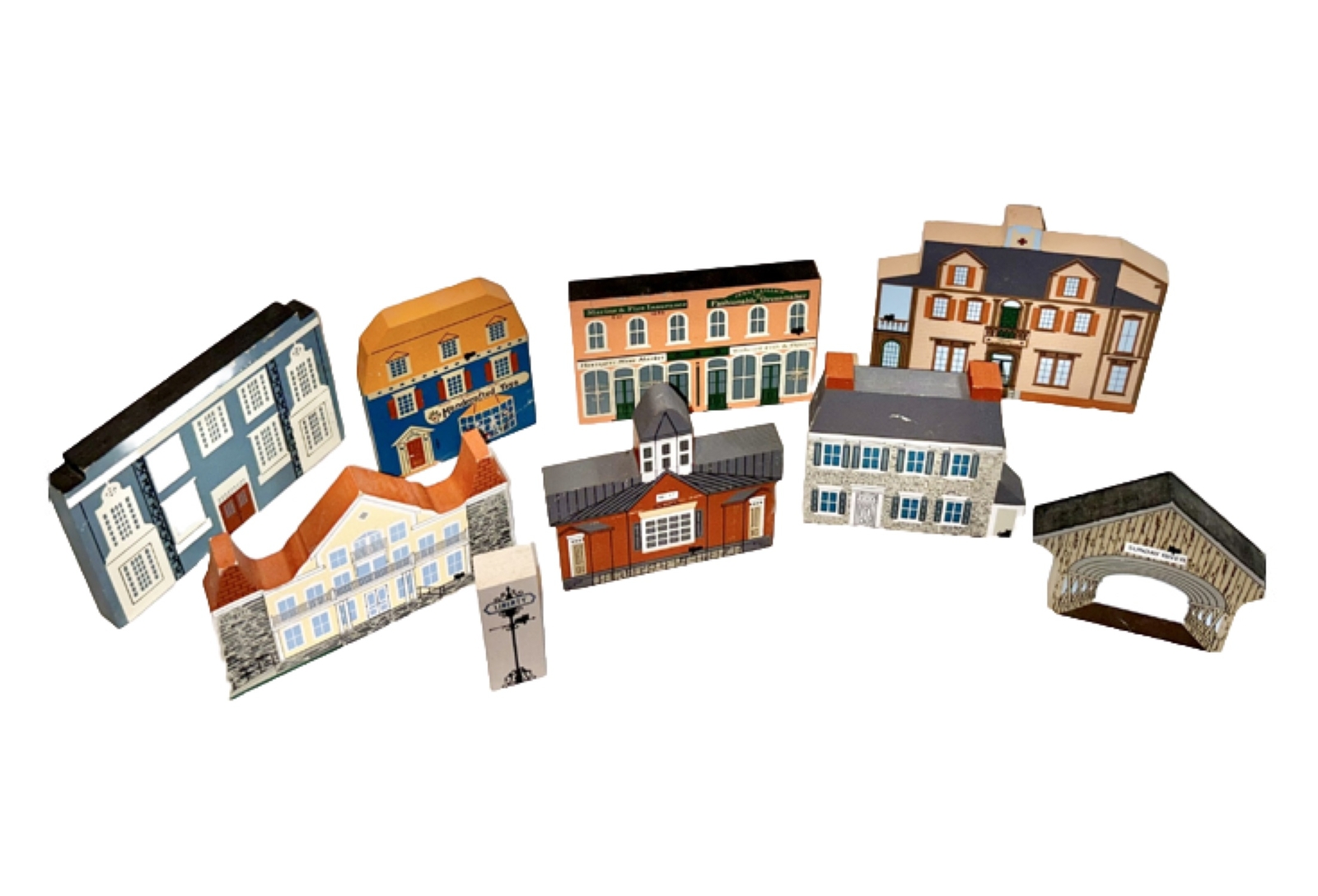 Lot Of 9 The Cat's Meow Village Collectibles Mixed Years Great Bundle