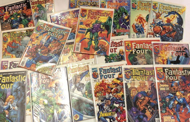 Fantastic Four Comic Book Lot Of 21 Doom Human Torch Marvel Comics