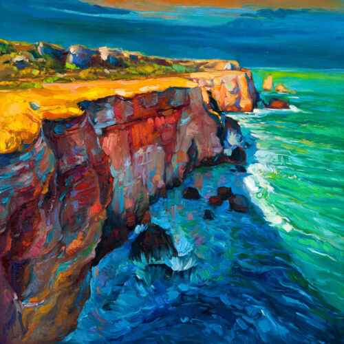 Framed canvas Australia art print painting great ocean road victoria seascape  - Afbeelding 1 van 2