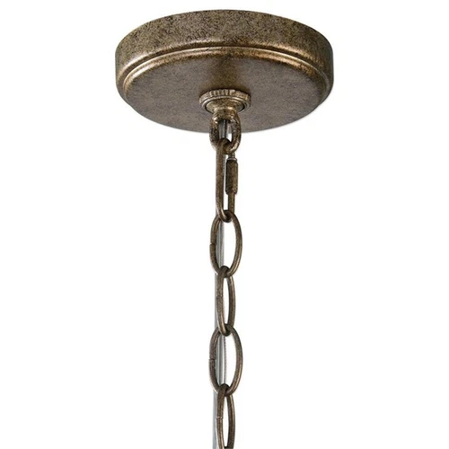 Uttermost Valka 6 Light Crystal Chandelier in Silver Swedish Iron - Picture 5 of 6