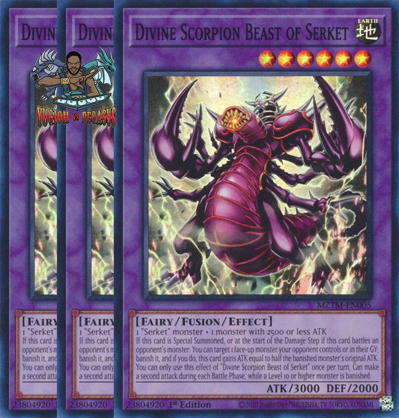 Yugioh! 3x Divine Scorpion Beast of Serket MZTM-EN005 Super Rare
