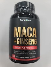 Natgrown Maca Root Panax Ginseng Powder Capsules 1500 mg 120 Ct