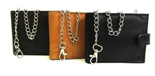 Premium Real Leather Chain Wallet Coin Pouch Credit Card Holder RFID Protected
