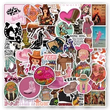 100Pcs Cowgirl Cartoon Sticker for Adults Teens Girls Scrapbooking Water Bottles