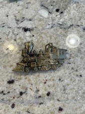 Vintage Baron Buckle Locomotive Train Engine Solid Brass Belt Buckle 1978