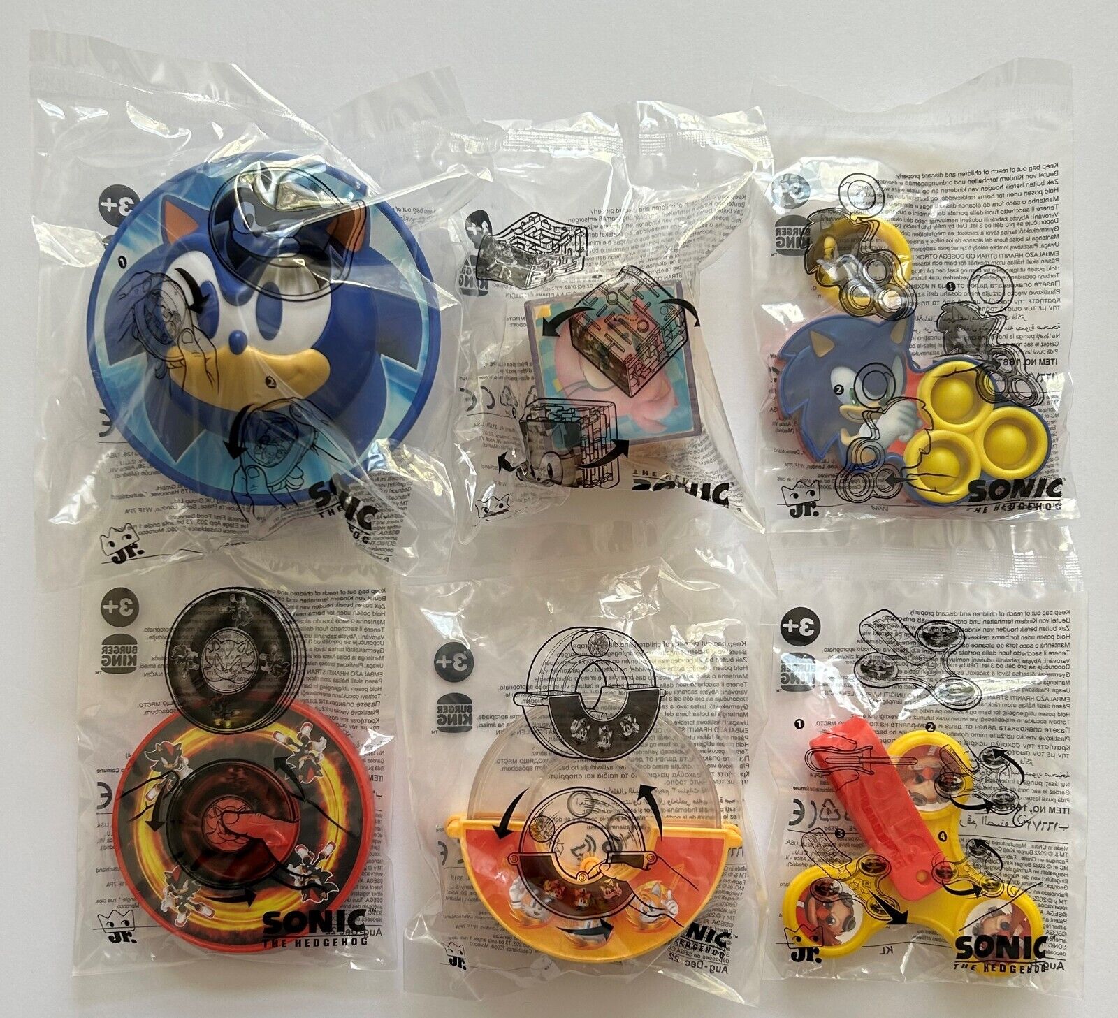 2023 Burger King SONIC The HEDGEHOG Toys Complete Set Of 6 *Free Shipping*