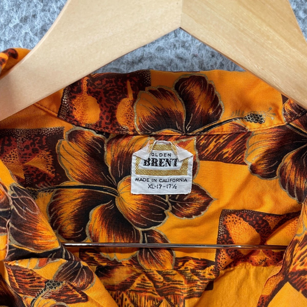 Vintage 50s Loop Collar Hawaiian Button Front Shirt Size XL