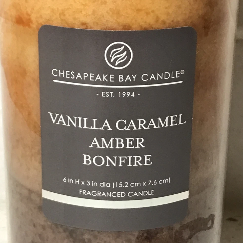 "Vela de la bahía de Chesapeake - VAINILLA CARAMELO ÁMBAR HOGUERA MULTI FRAGANCIA - 6"" X 3""" Foto 2 de 4