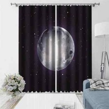 Bright and powerful beautiful planet Printing 3D Blockout Curtains Fabric Window