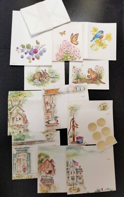 11 ~ Brick Mill Studios Vintage 1980's Blank 3x5 Cards & 4x5 Folded Postcards 