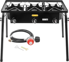 Triple Burner Outdoor Propane Stove Cooker W/Regulator, 3 Burner Stove Brewing S