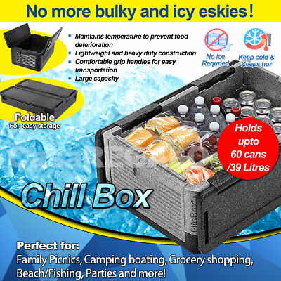 CHILL CHEST LIGHTWEIGHT ICE FREE COOLER KEEPS FOOD