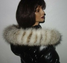 Polarfuchs Pelz Jacke Fell Kapuze Besatz Echt Fellkragen Blaufuchs Pelzkragen 75