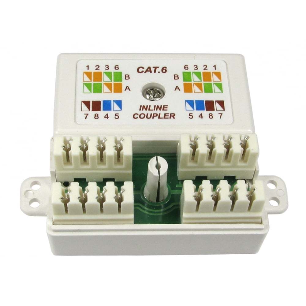 Krone Coupler Punch Down Punchdown  Gigabit  Cat 6  Inline  Wire Joiner White