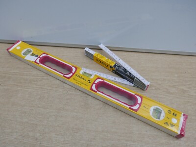 STABILA 196/2 24'' 60CM SCHWERE GERIPPTE WASSERWAAGE + 2M ZOLLSTOCK
