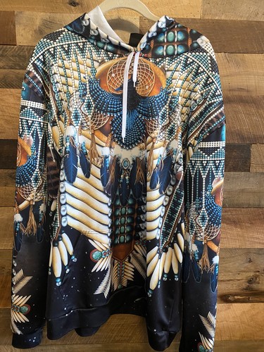 Jays Rock Unisex Native American Hoodie Sz L Eagle And More!