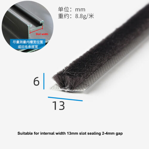 Brush Seal Door Seal Door Window Cabinet Door Brush Seal 8/10/11/13 mm - Picture 15 of 17