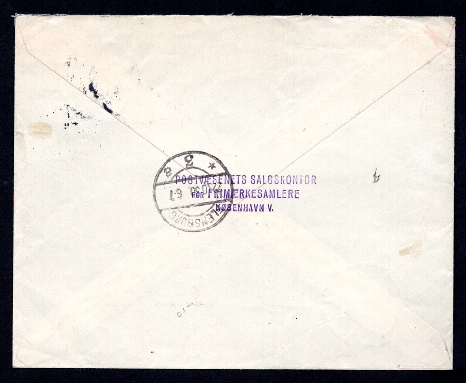 DINAMARCA 1930 PRIMER CONJUNTO DE CORREO AÉREO SCOTT #C1-C5 EN PORTADA REGISTRADA COPENHAGUE Foto 2 de 2